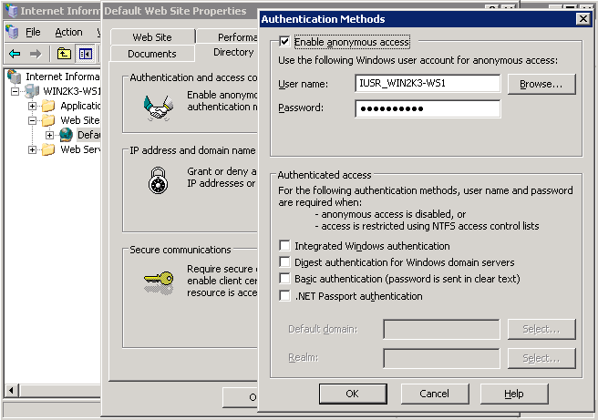 IIS 5.1 和 IIS 6.0 的匿名认证