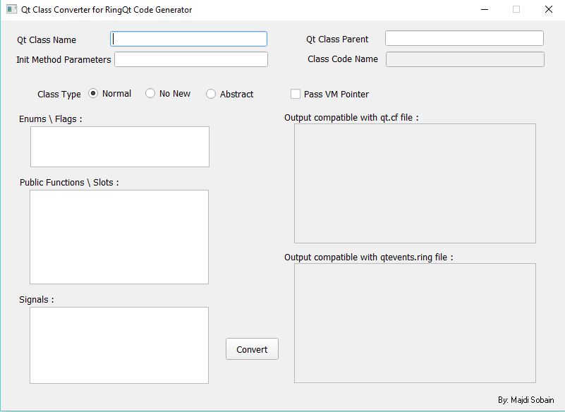 Qt Class convertor to RingQt