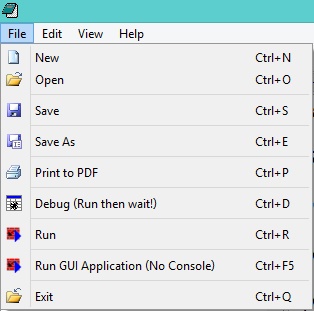 Ring Notepad - File Menu