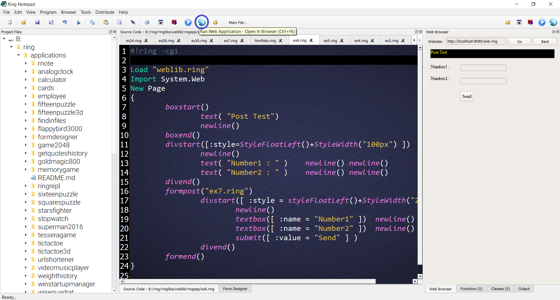 Ring Notepad - Run Web Application - shot 1